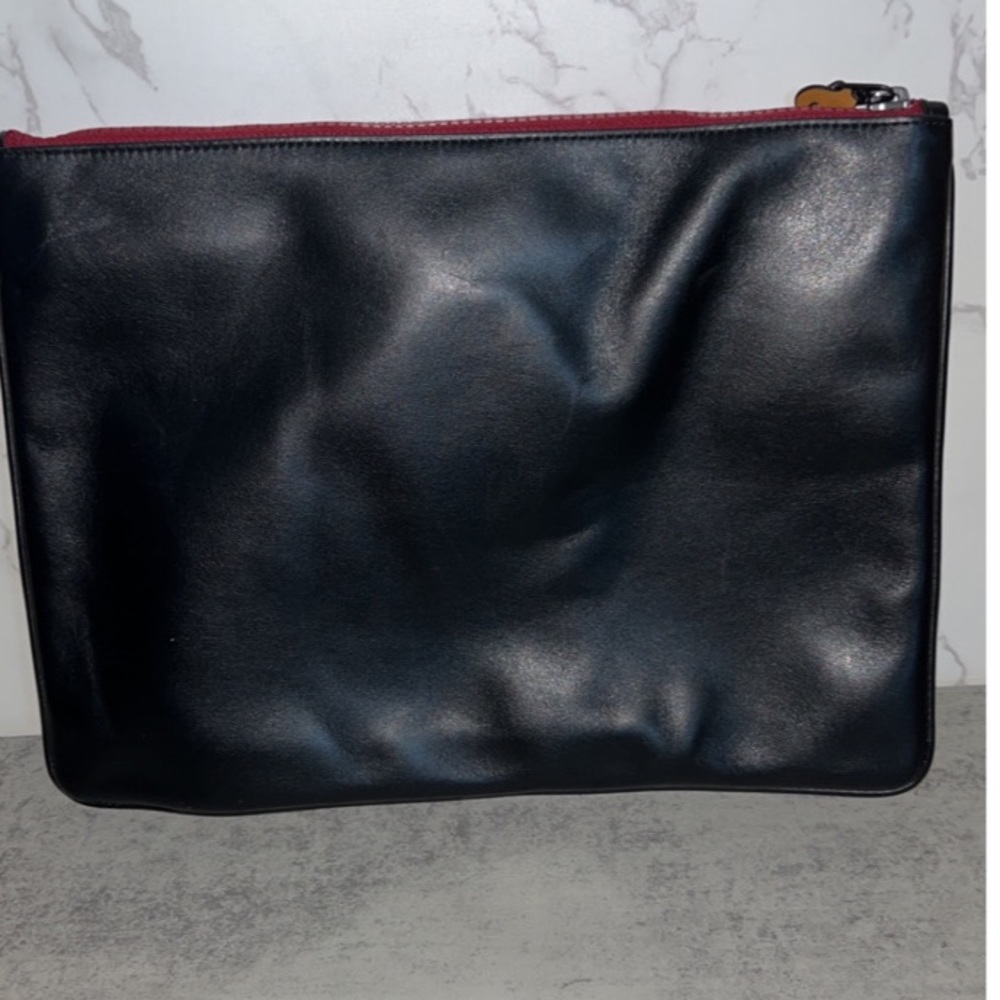 Large Black Coach Pouch Radial Rainbow - Picture 5 of 11